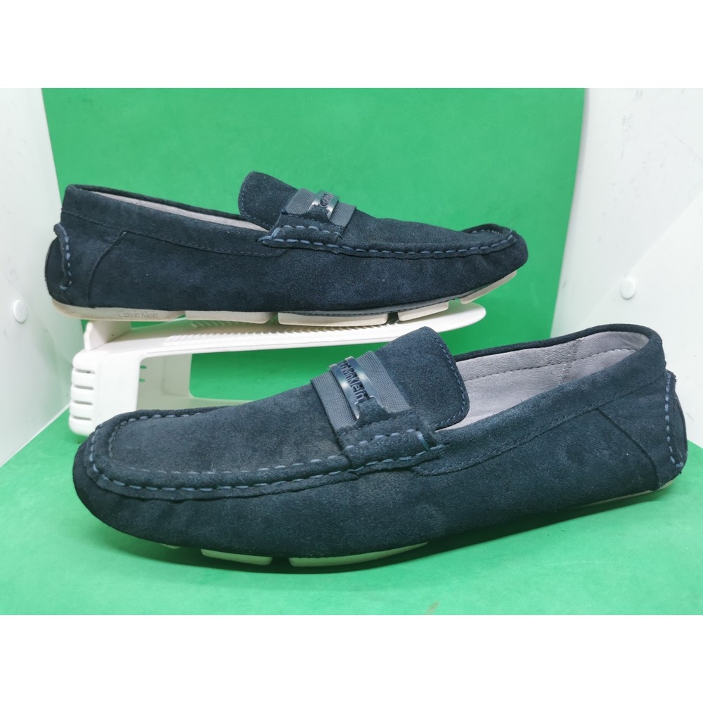 Calvin Klein Mens Navy Blue Suede Leather Men's Shoes Size 10 M
